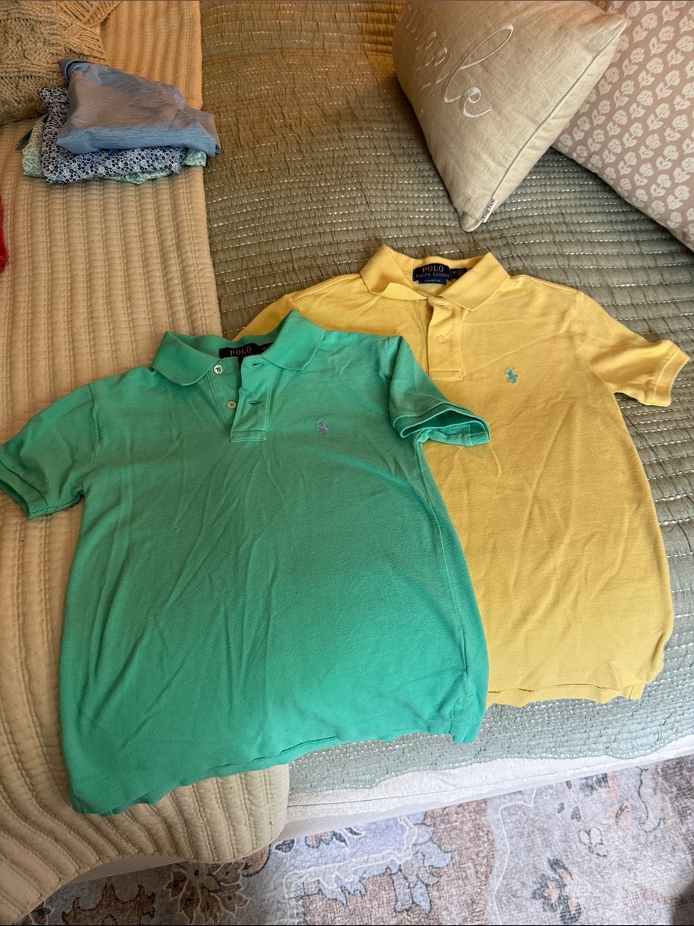 Polo by Ralph Lauren Green and Yellow Short-Sleeve Polo Shirts